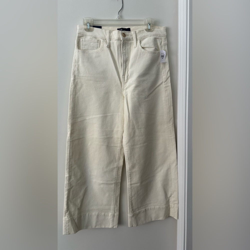 GAP Off-White High-Rise Wide-Leg Pants